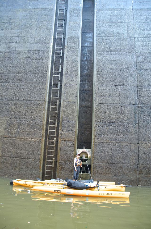 Vi er nået op i  ca. 130 m. over havets overflade og gennem 33 sluser / We have reach 130 m. above sea-level and went through 33 lock gates.