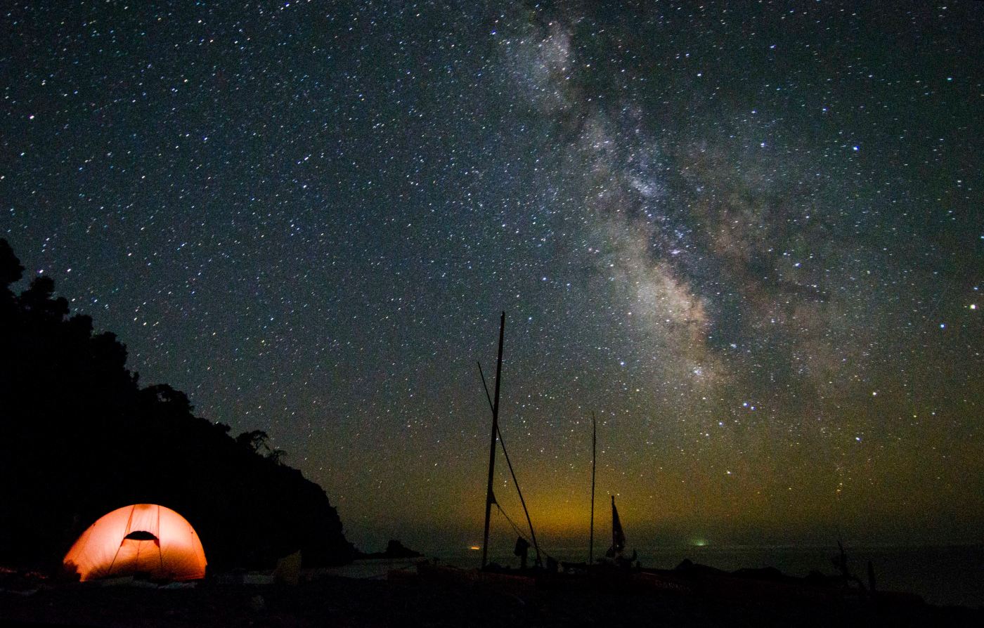 Night on a island in Greece