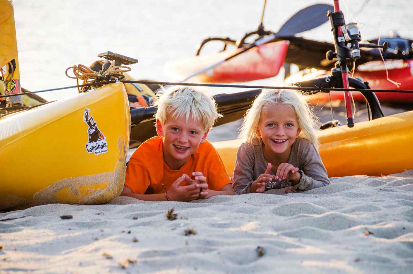 Playing around the kayaks