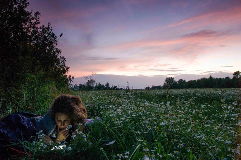 Get of the train and find a field to sleep.JPG